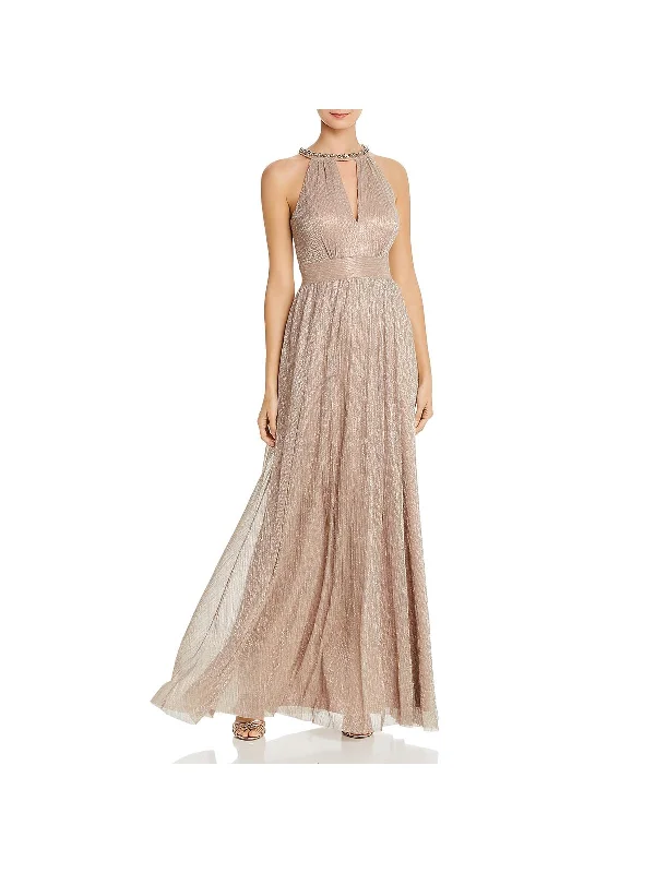 Trendy Women's Apparel for All Seasons Womens Embellished Metallic Evening Dress