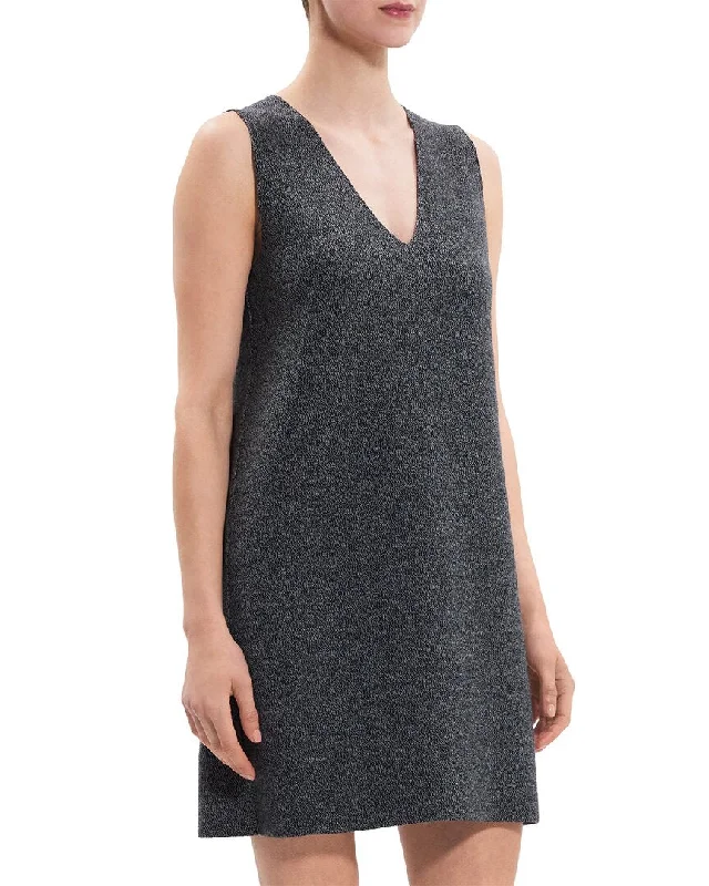 Women's Formal Event Attire Theory Double-Faced Wool Shift Dress