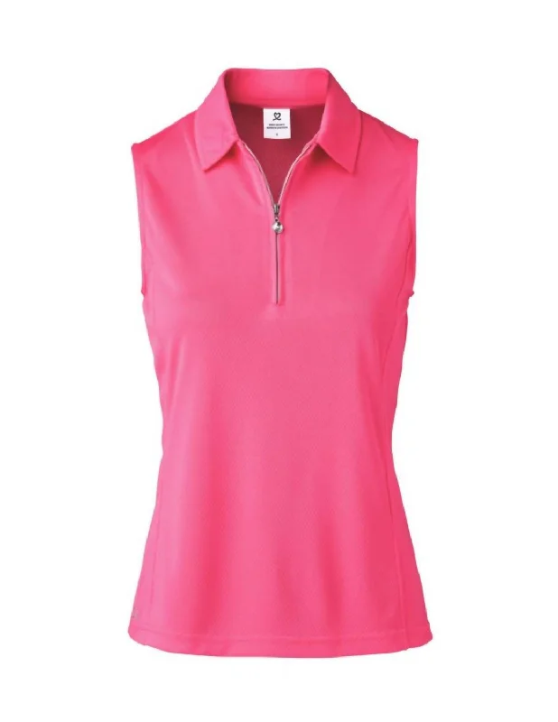 Women's Clothing Brands Macy Sleeveless Polo Shirt In Fruit Punch