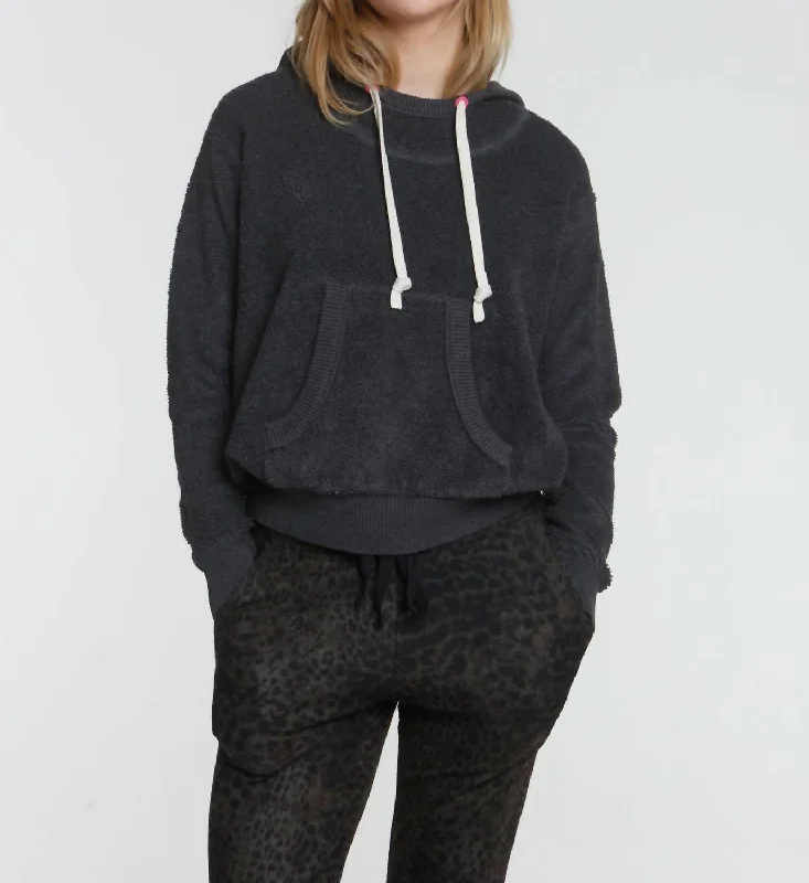 Casual Women's Clothing Online Terry Hoodie In Charcoal