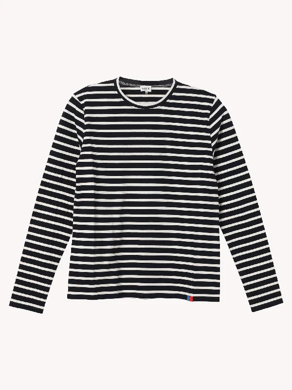 Women's Transitional Attire Modern Long Sleeve Stripe Tee