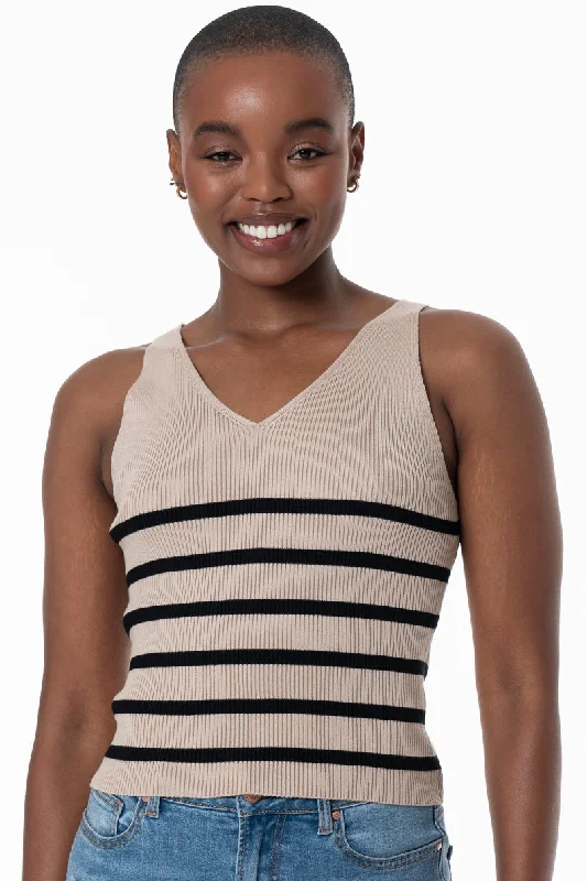 Women's Casual Apparel For Weekends Knit Tank Top _ 158887 _ Beige