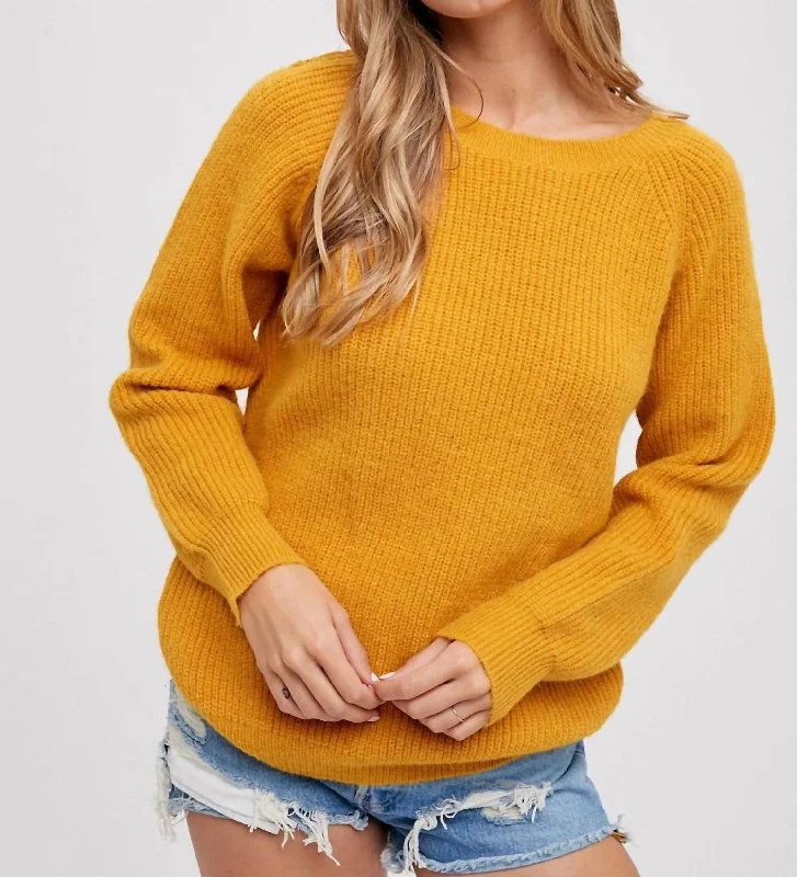 Save Big Crochet Lace Cross Back Pullover In Mustard