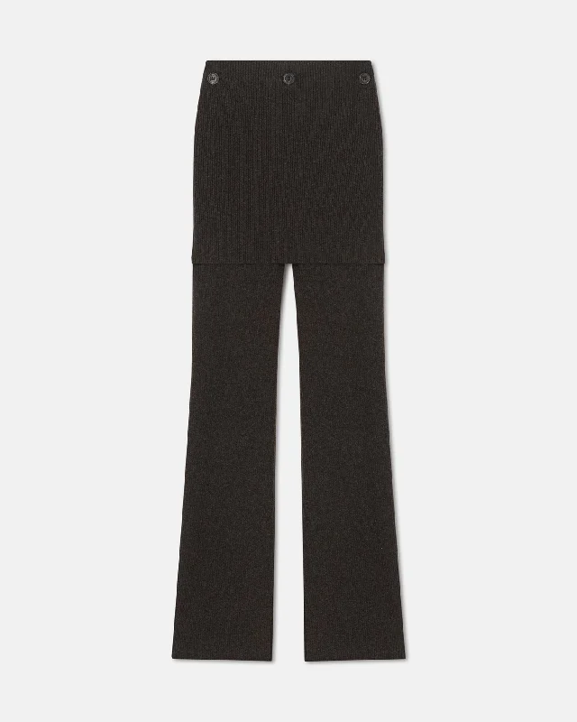 End Of Season Sale Clothing Basy - Compact Merino Wool Pants - Coffee