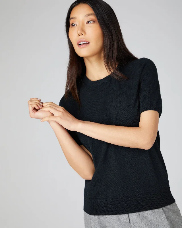 Women's Work Apparel Women's Milly Classic Cashmere T-Shirt Black