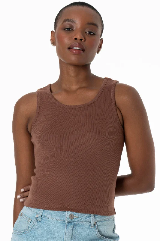 Latest Trends Scoop Neck Tank _ 143379 _ Brown