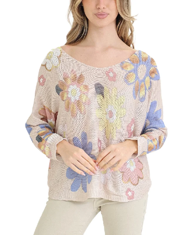 Chic Women's Clothing for Date Nights Floral Knit Top