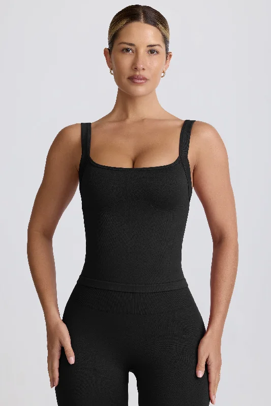 Trendy Women's Wear Super Sculpt Seamless Longline Tank Top in Black