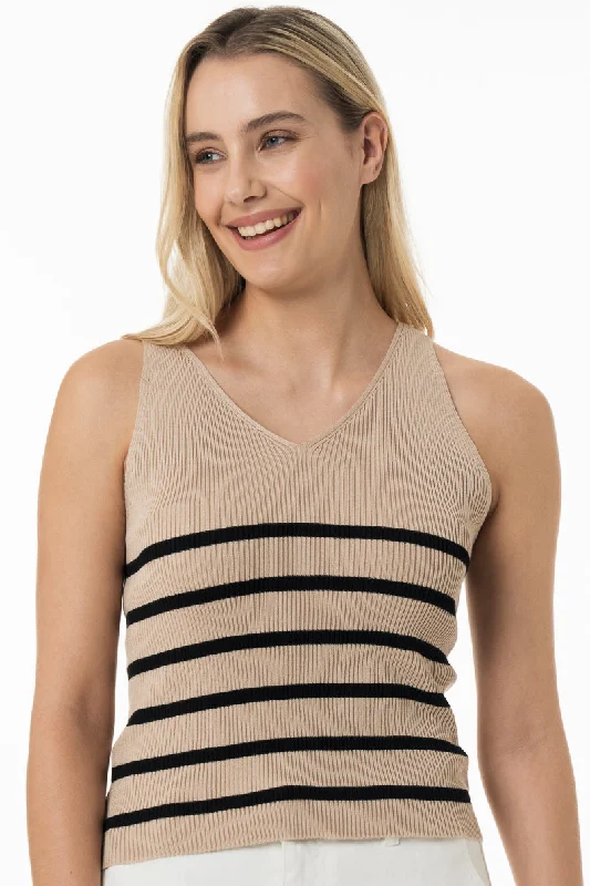 Women's Trendy Clothes Knit Tank Top _ 150085 _ Beige