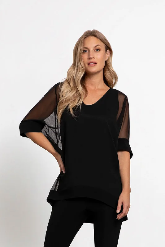 Casual Dresses for Women Mesh Boxy Tunic | Black