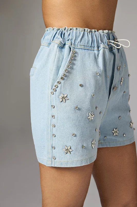 Exclusive Online Sale Crystal Garden Blue Flexible Shorts