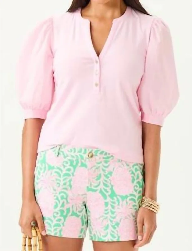 Women's Travel Attire Ronson Knit Top In Pink Muse