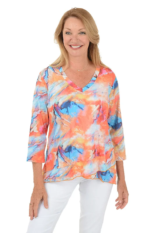 Women's Vacation Garments Tie-Dye Supernova Criss Cross Tunic