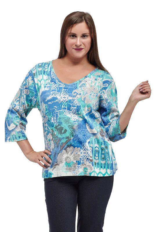 Women's Clothes for All-Day Comfort and Style La Cera Multi Printed Tunic Top