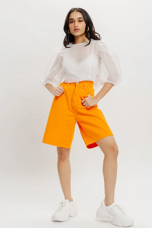 Trendy Boutiques Online Bermuda Orange Shorts