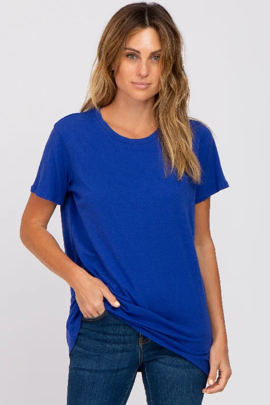 Women's Professional Apparel Royal Blue Oversized Short Sleeve Top