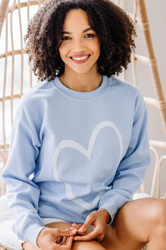 Women's Vintage Attire All The Love To Give Light Blue Graphic Sweatshirt