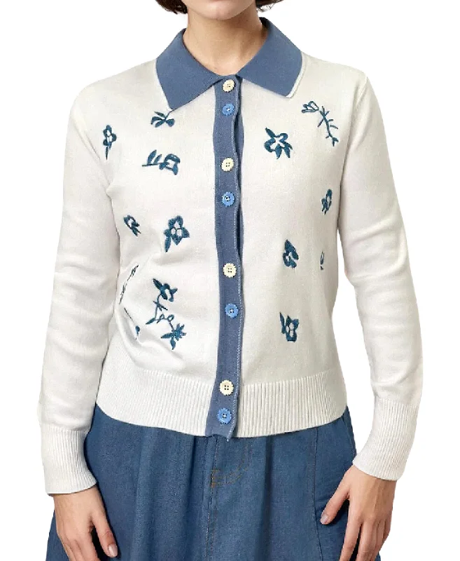 Women's Clothing Boutique Cardigan w Embroidered Detail