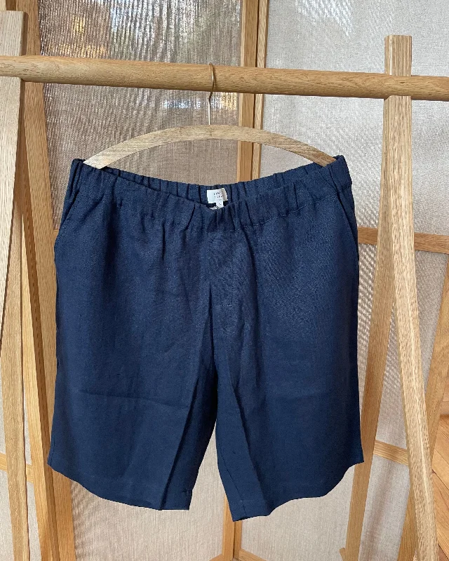 Holiday Gift Guide Sale Linen Cumin Shorts - Bilberry Blue