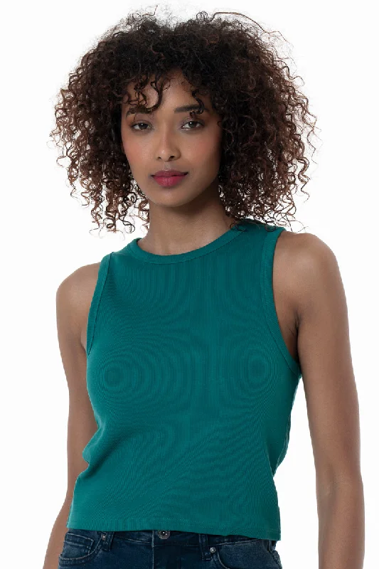 Women's Stylish Professional Apparel Ribbed Tank Top _ 152289 _ Green