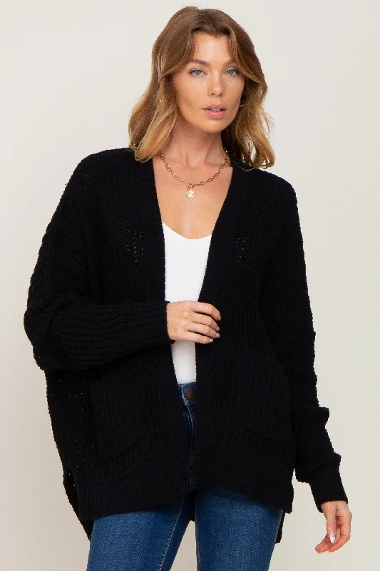 Women Wear Boutique Black Chunky Knit Oversized Cardigan