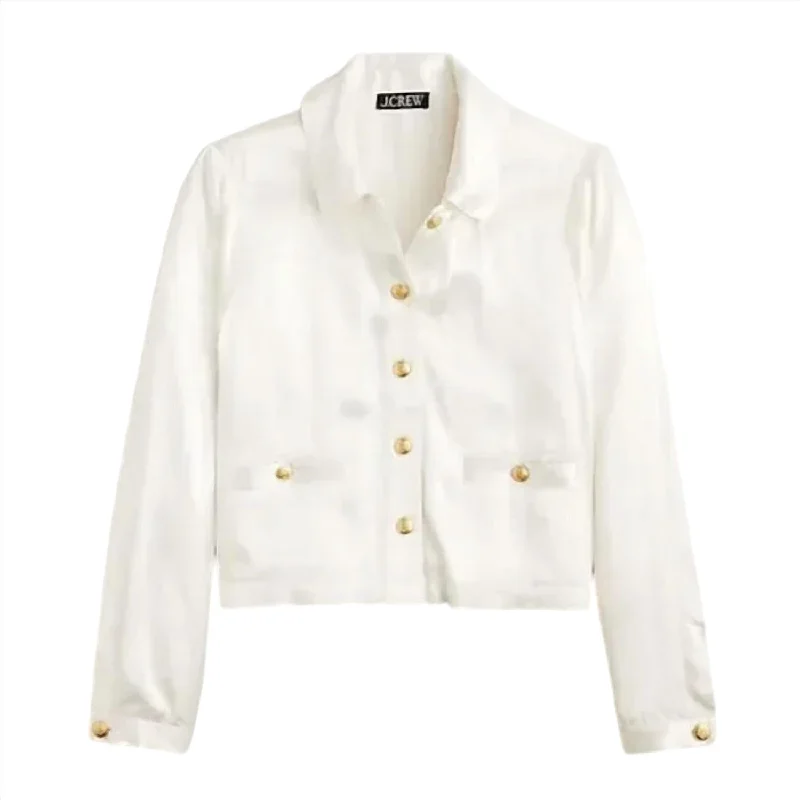 Women's Athletic Garments Women's Shirt-Jacket In Ivory White