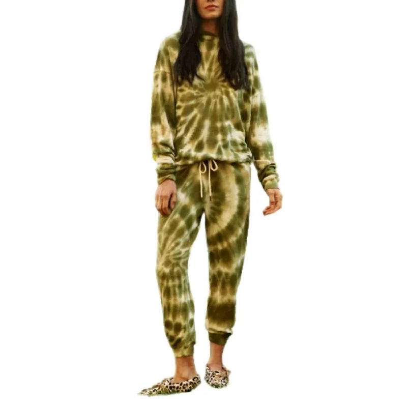 Casual Fashion Trends for Women Gym Hoodie In Tie Dye Army