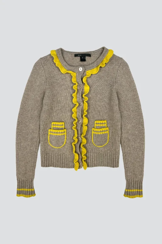 Preppy Style Marc Jacobs Yellow Trim Cardigan