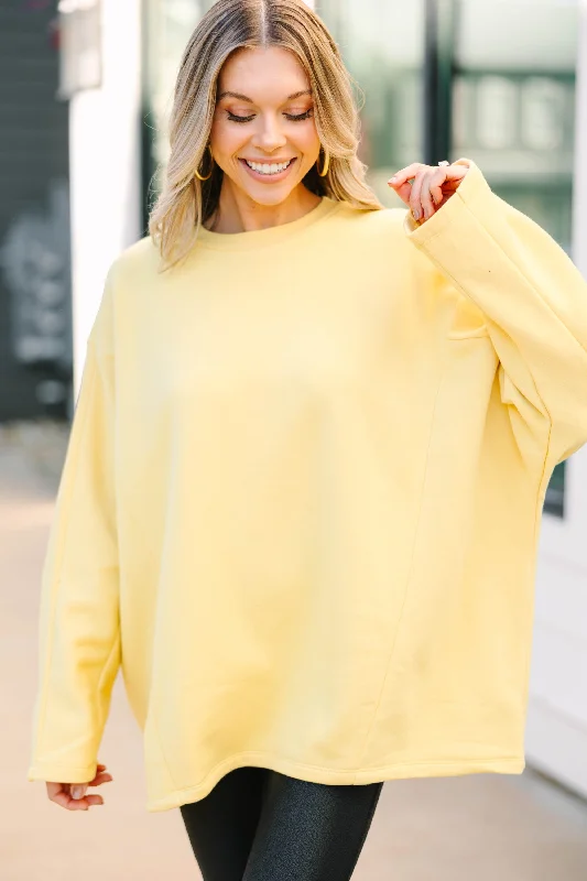 Women's Outerwear Apparel You've Got It All Banana Yellow Oversized Sweatshirt