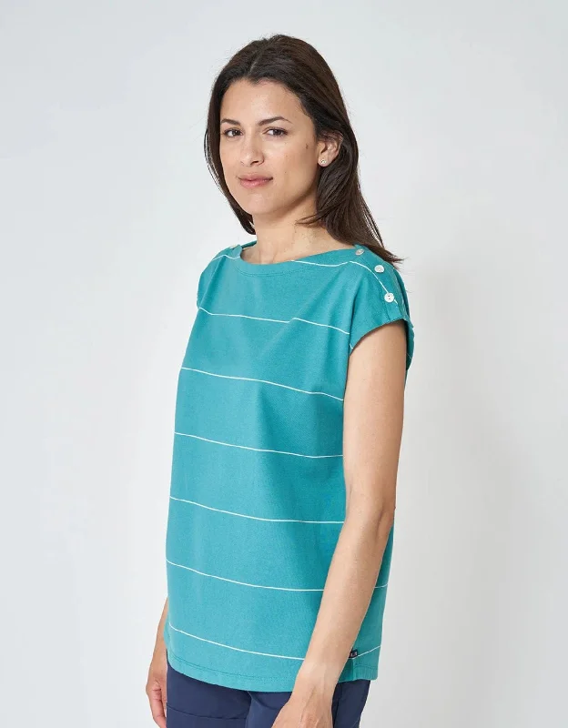 Women's Apparel And Garments Batela Thin Stripe T-Shirt TEAL