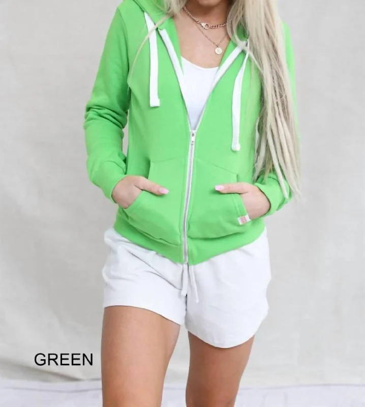 Women's Casual Outfit Cheyenne Zip Up Hoodie Jacket In Green