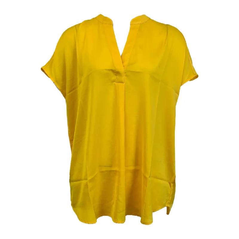 Women's Stylish Outerwear Renuar Airflow Cap Sleeve Blouse - Daffodil