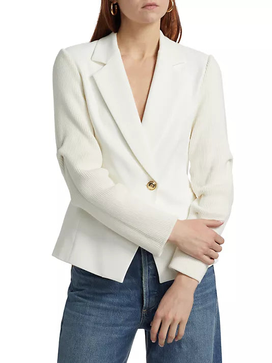 Affordable Women's Clothes Flora Mixed Media Jacket - Soft White