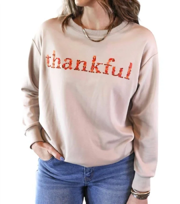 Wardrobe Upgrade Always Thankful Pullover In Beige