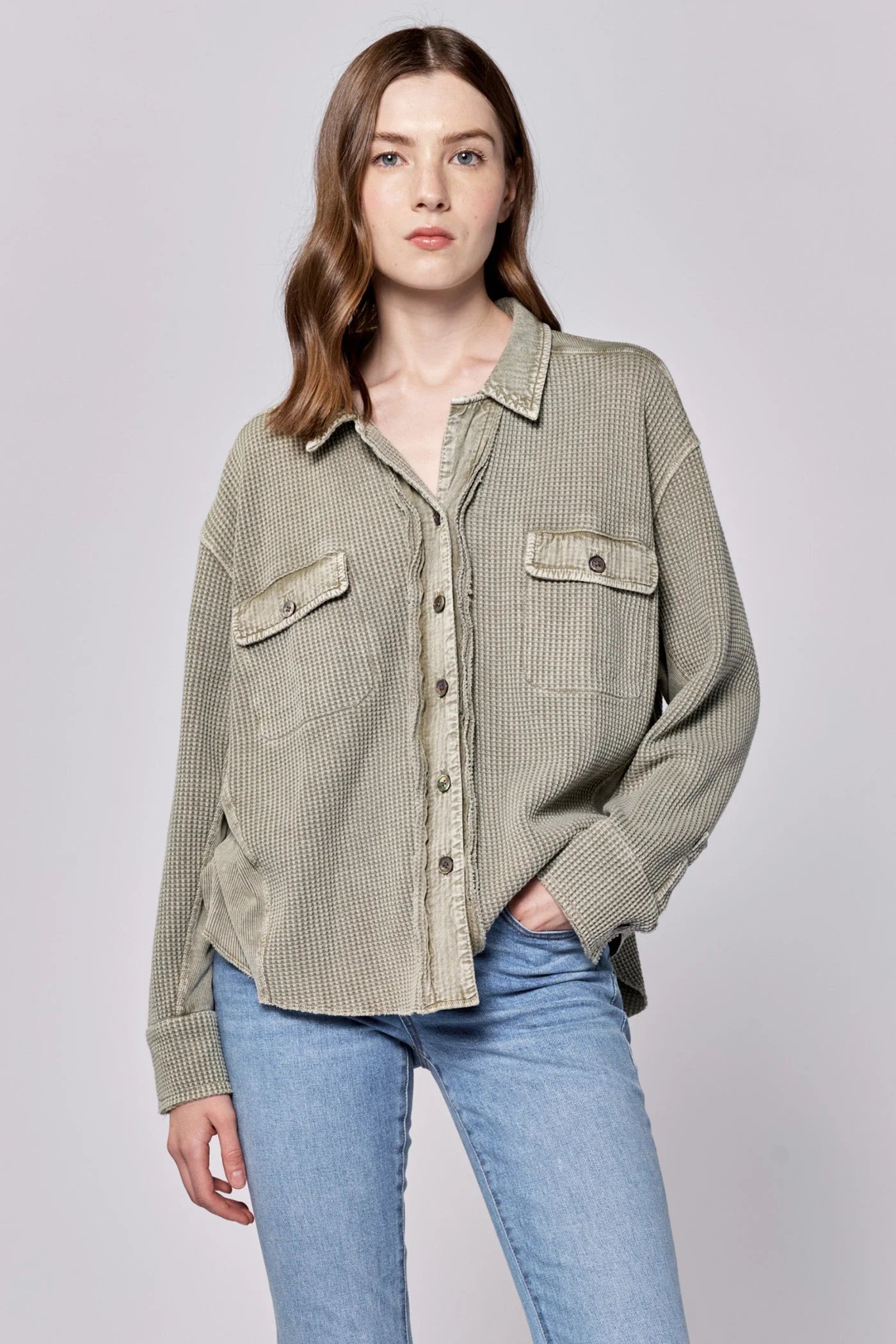 Trend Alert Foster Thermal Shirt Jacket - Vetiver