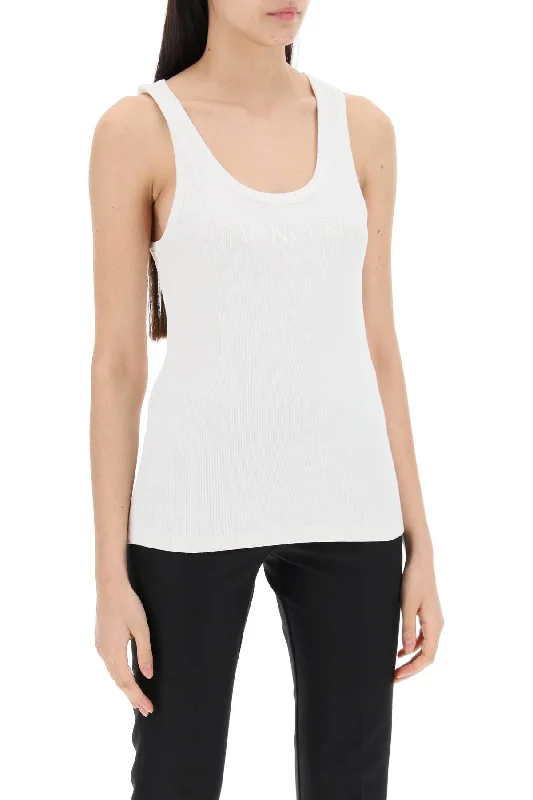 Online Clothing Boutiques Moncler Sleeveless Ribbed Jersey Top