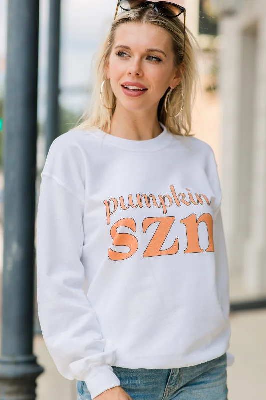 Women's Outdoor Attire Pumpkin SZN White Graphic Sweatshirt