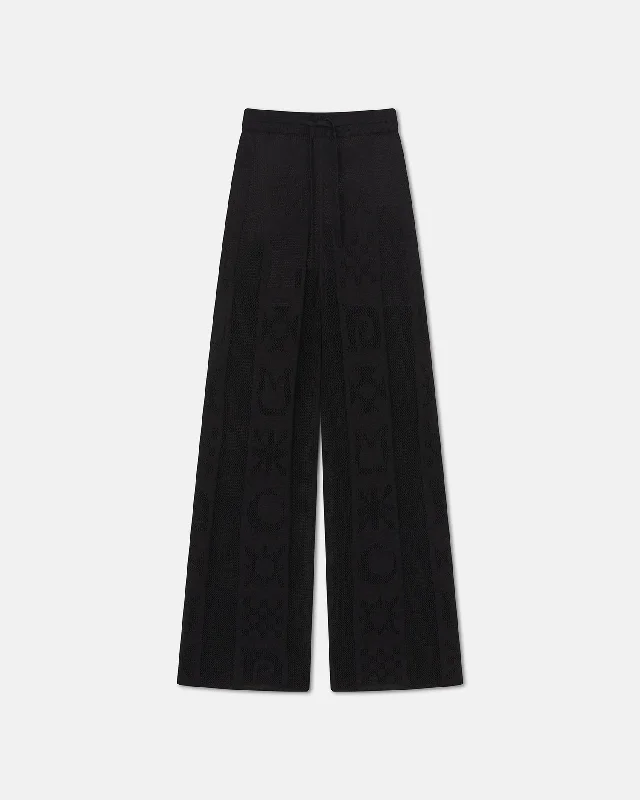 New Arrival Discount Wardon - Paper Crochet Cropped Wide-Leg Pants - Black