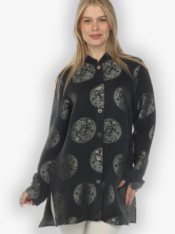 Women's Timeless Attire Brocade Silk Black Tunic