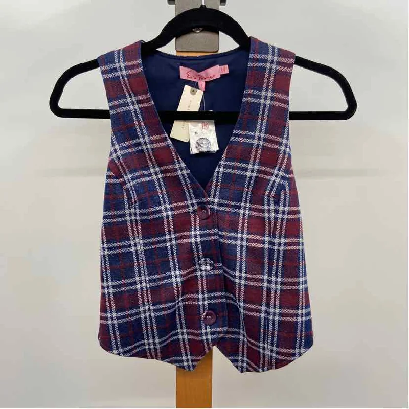 Elegant Women's Fashion Eva Franco Women's Size S Navy Plaid Vest