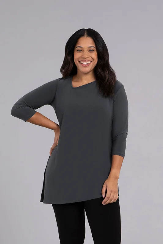 Fashion-forward Women's Clothing Angle Tunic | Graphite