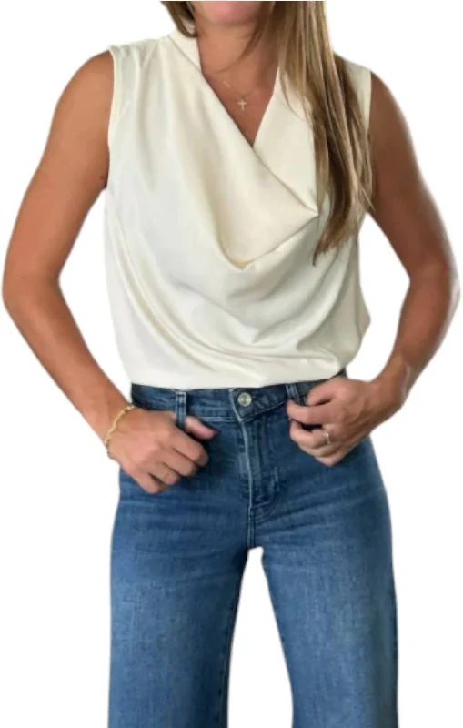 Women's Formal Apparel Olivia Cowl Neck Top In White