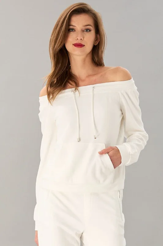 Stylish Savings Luxe Ponte Off-Shoulder Sweatshirt