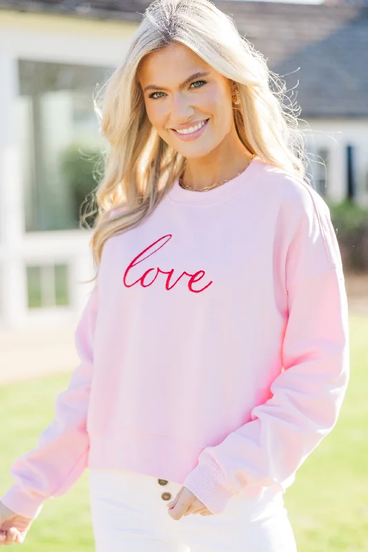 Women's Clothing Apparel Sets With Love Pink Embroidered Sweatshirt