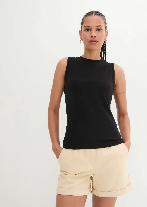 Women's Apparel And Garments Scoop Neck Tank - Black