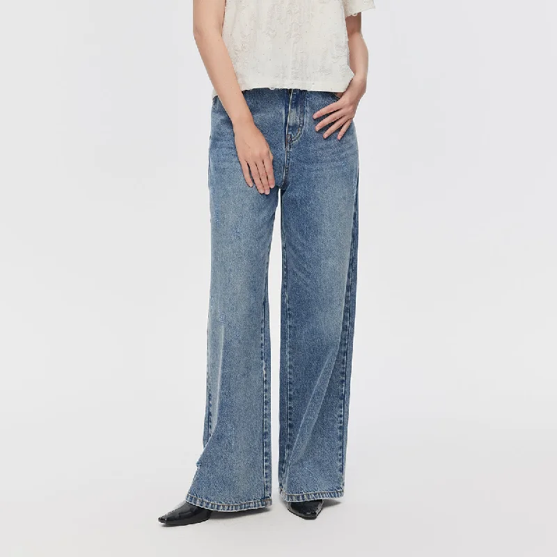 Graceful Fashion Vintage Blue Wide Leg Jeans