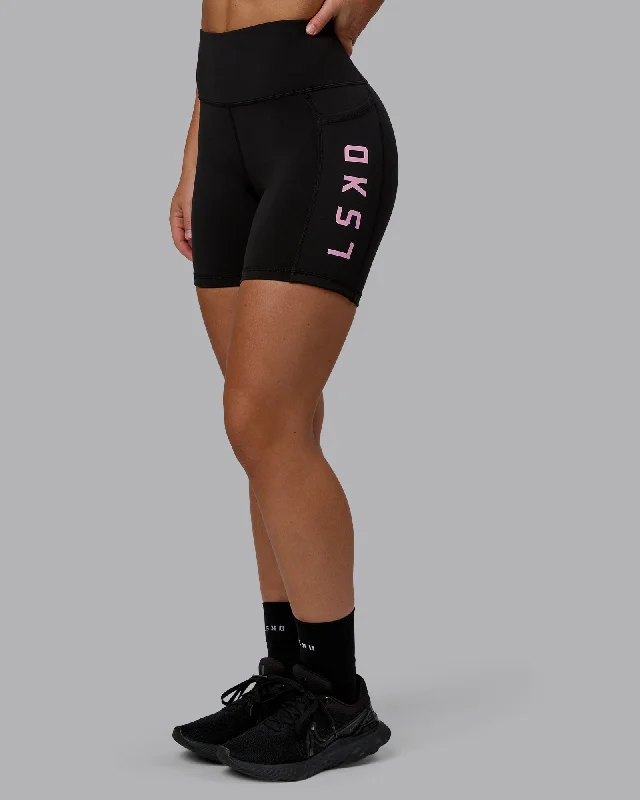 Women's Contemporary Apparel Rep Mid Shorts - Black-Bubblegum