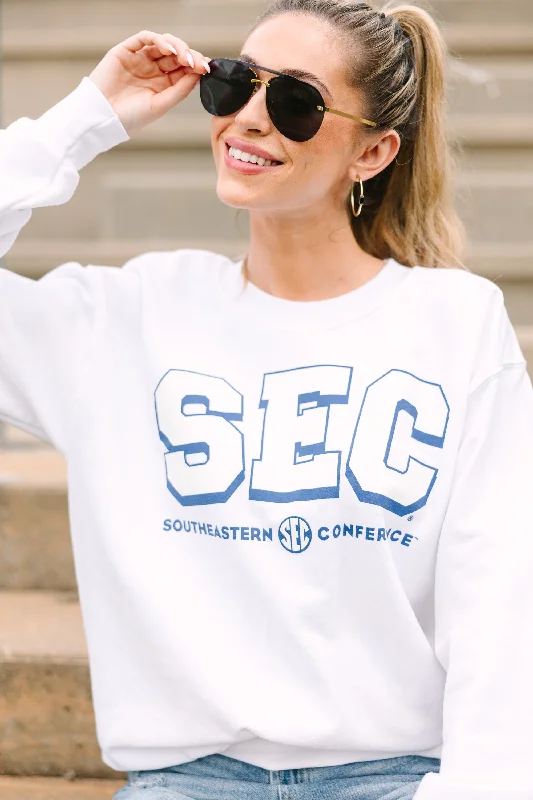 Women's Elegant Evening Attire Charlie Southern: SEC White Retro Sweatshirt