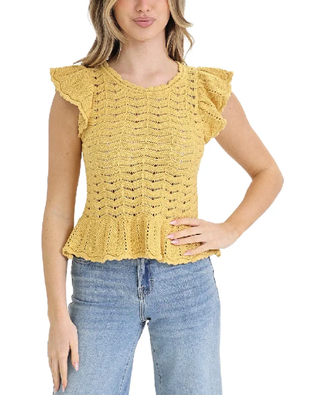 Women's Outerwear for All Weather Conditions Crochet Knit Top