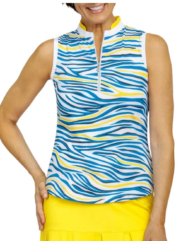 Elegant Women's Clothing Ravali Sleeveless Top In Blue Wave